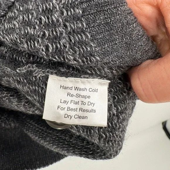 NWT Joseph Abboud Sweater XL Gray Merino Wool Blend Quarter Zip Button Pullover - Picture 6 of 8